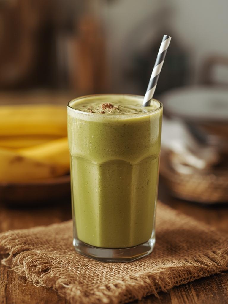 Avocado Banana Smoothie served