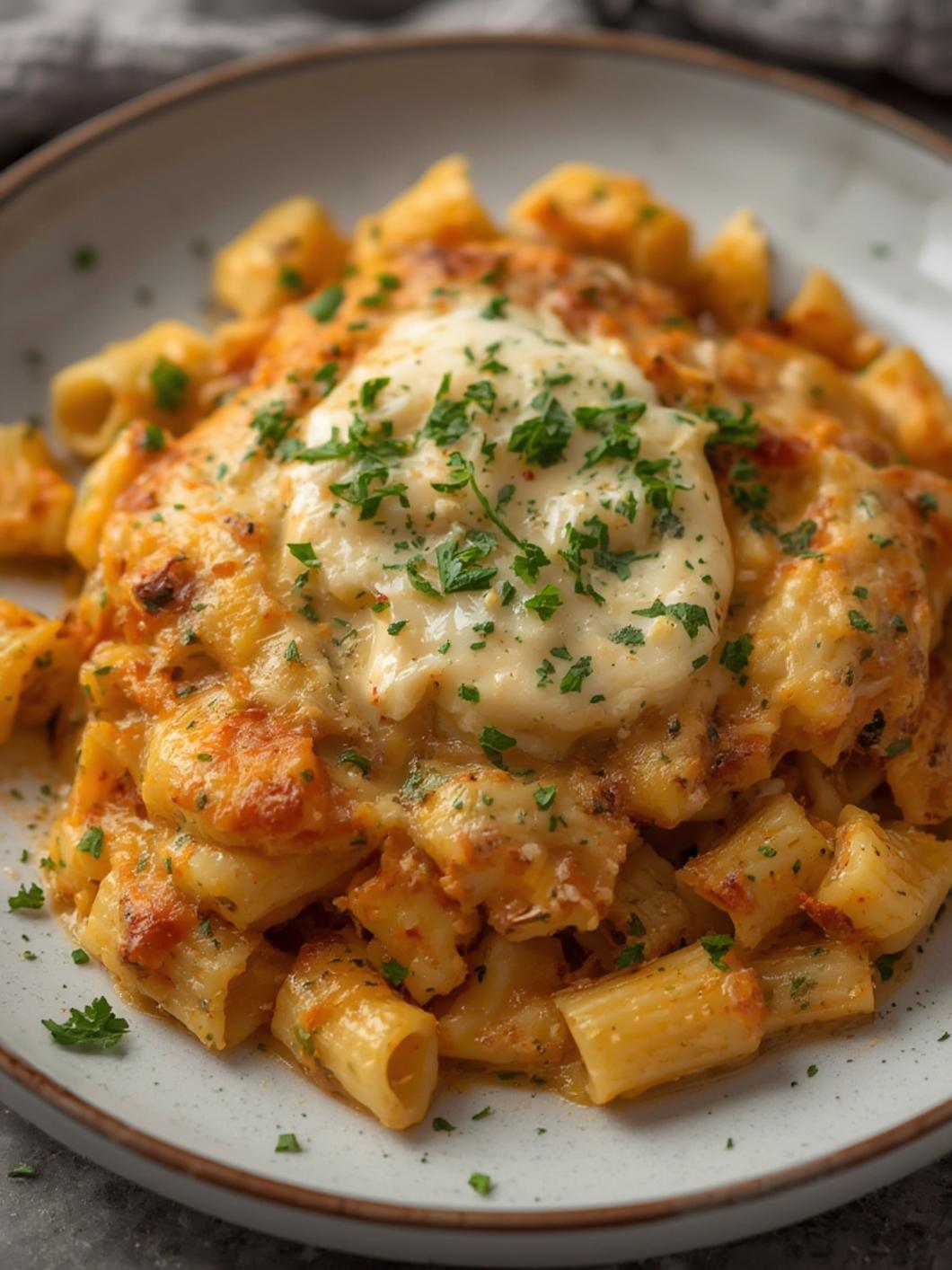Baked Brie Pasta served
