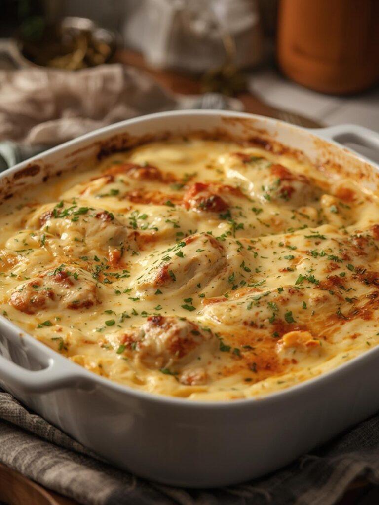 Chicken Alfredo Bake