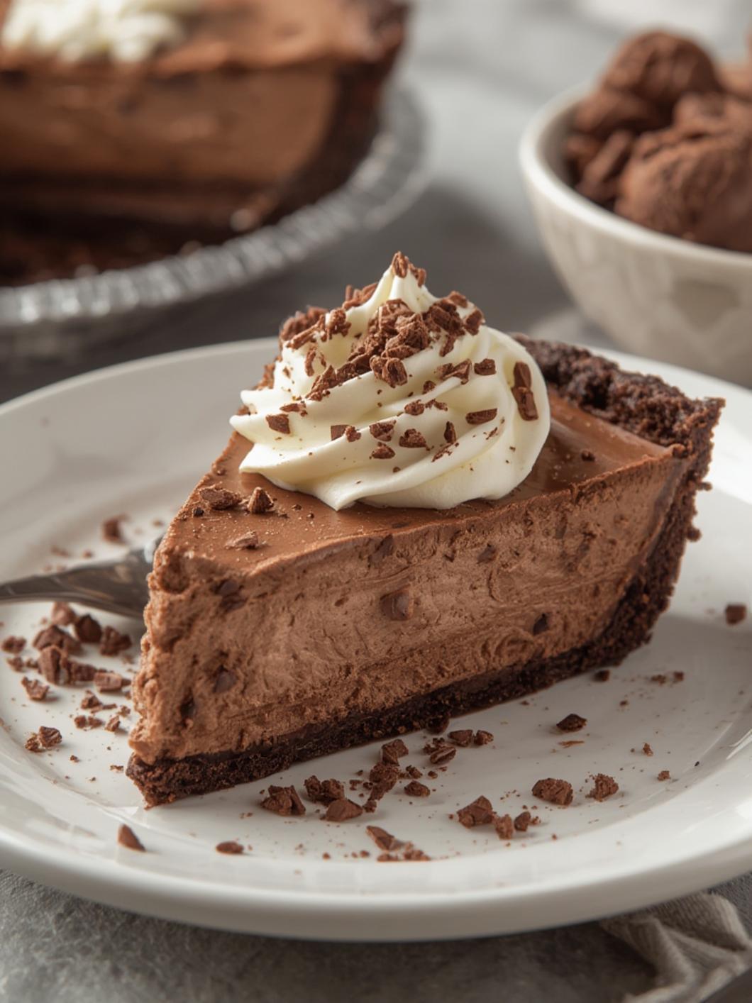 Chocolate Cream Pie served