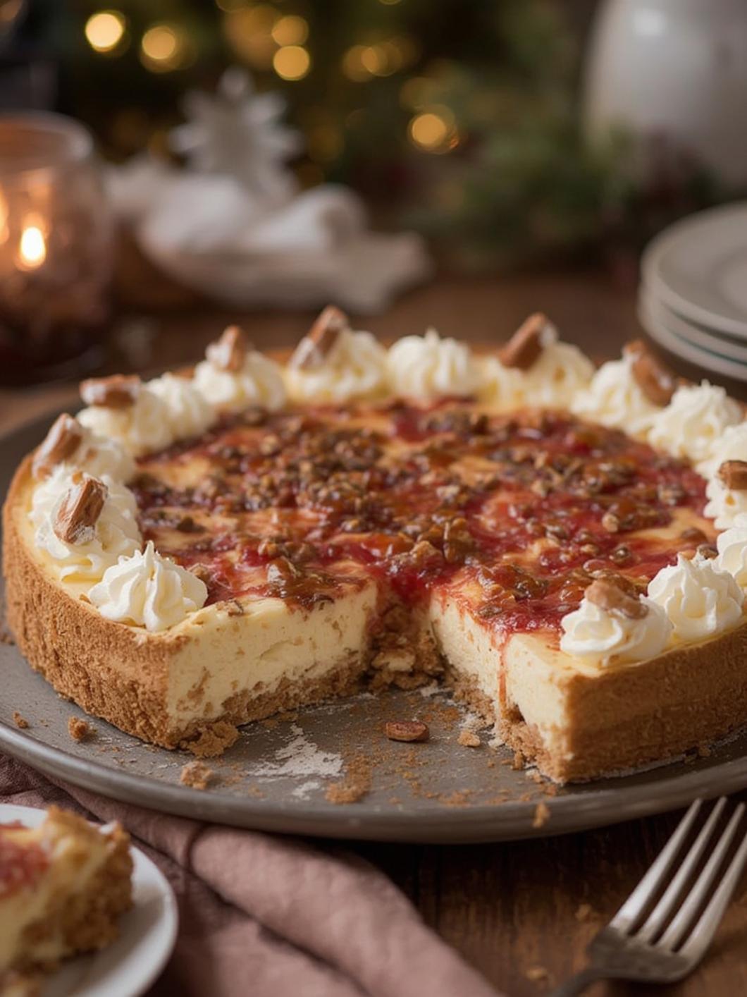 Easy Christmas Cheesecake Slab – no bake!