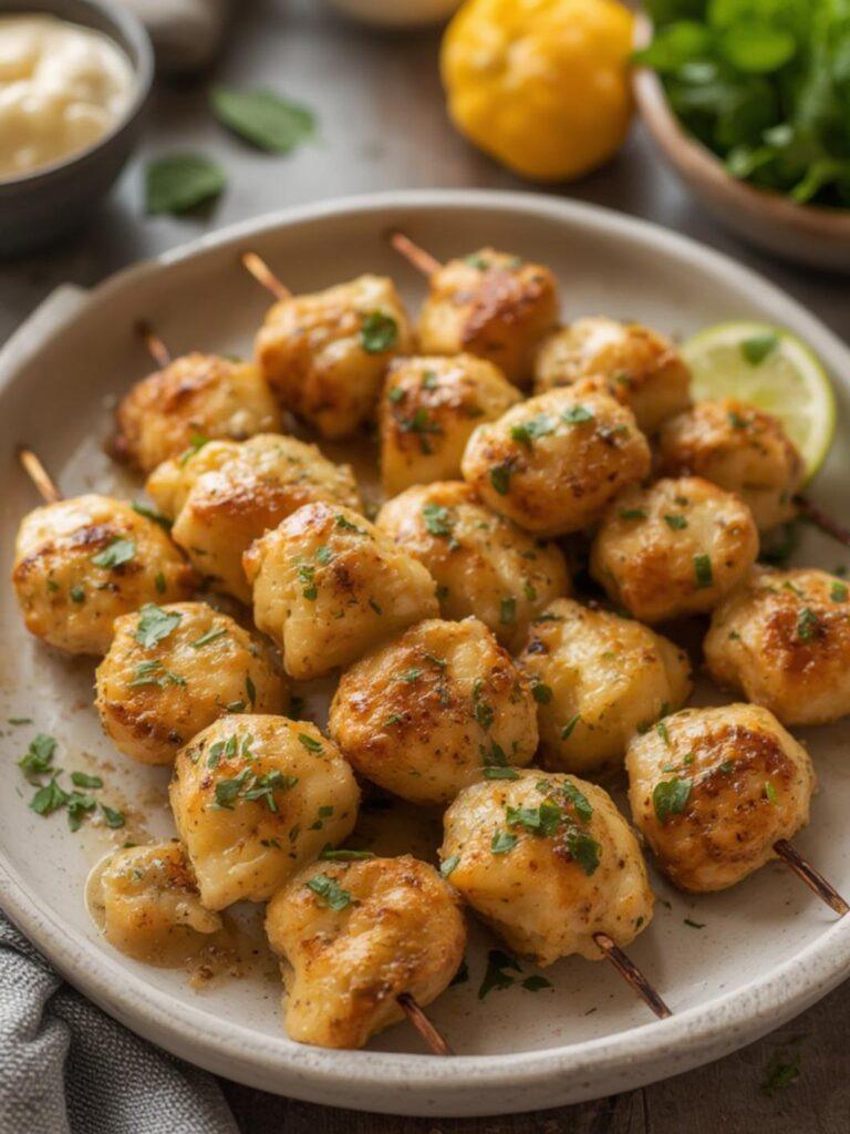 Garlic Parmesan Chicken Skewers