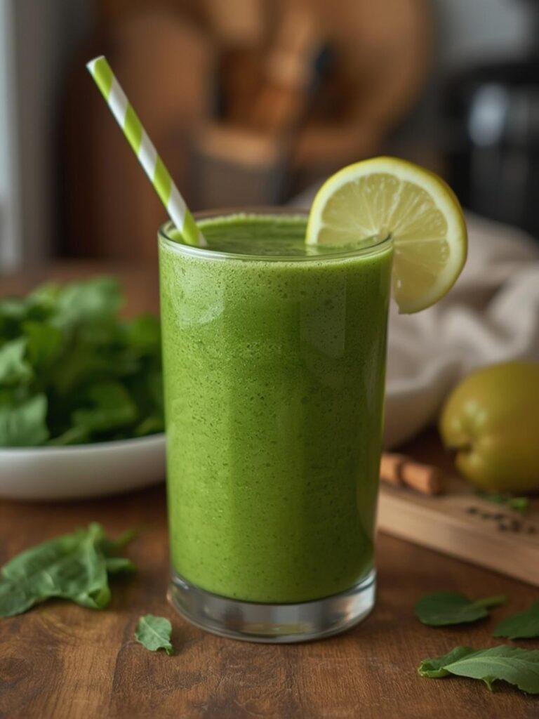 Green Detox Smoothie (Spinach + Apple + Lemon)