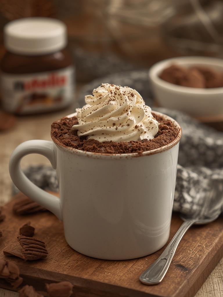 Nutella Mug Cake served