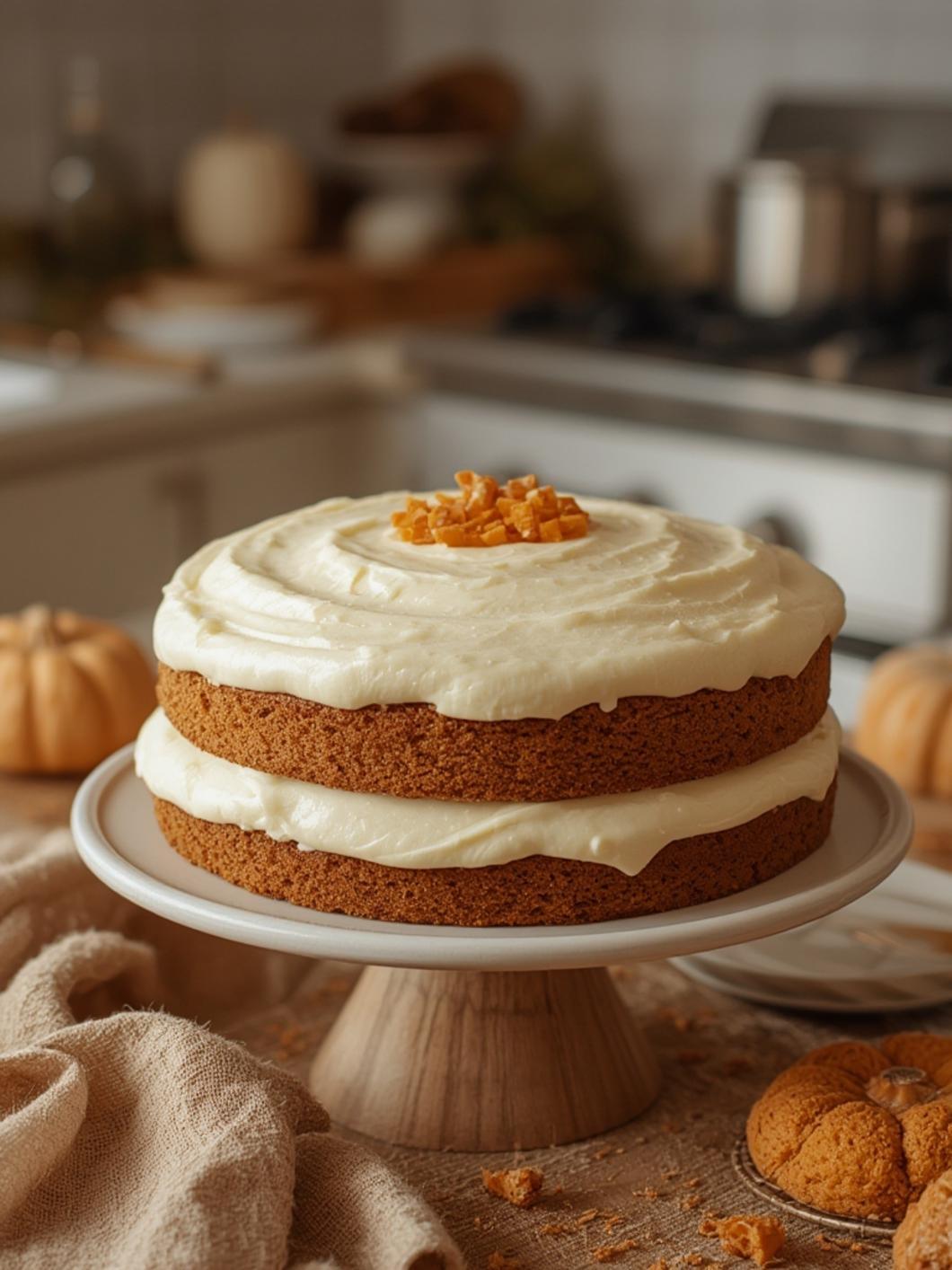 Pumpkin Cake with Cream Cheese Frosting
