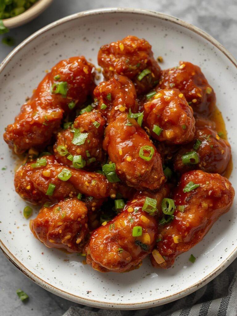 Sticky Sweet Chili Chicken served