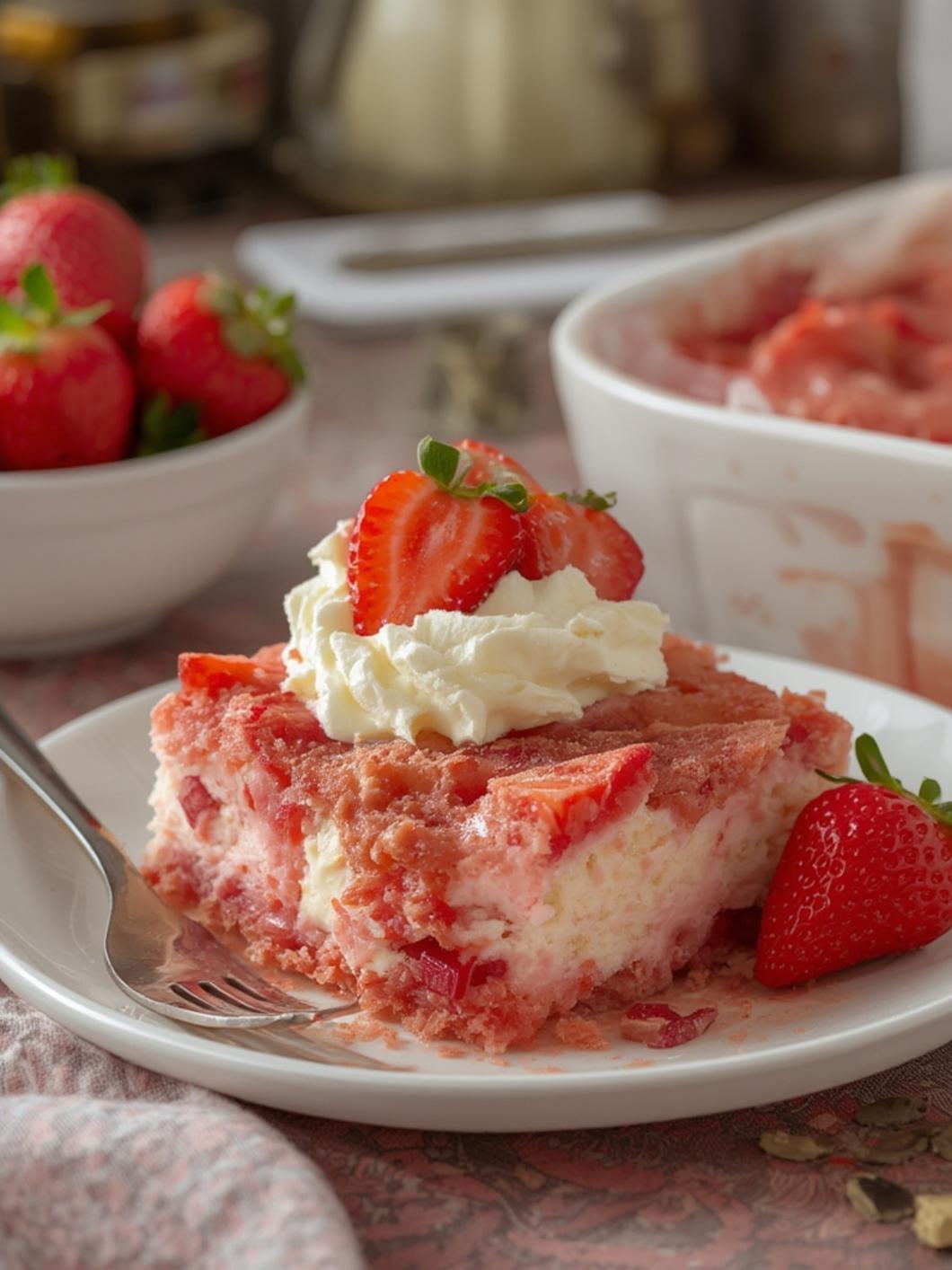 Strawberry Cheesecake Dump Cake