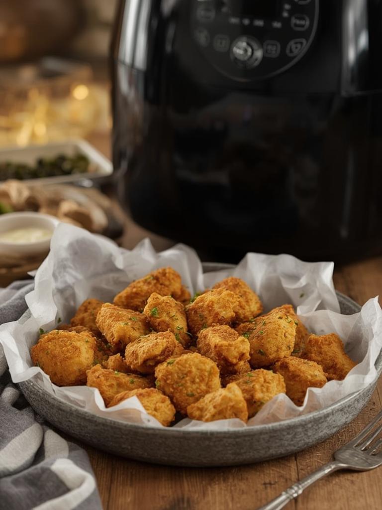 Air Fryer Chicken Nuggets served