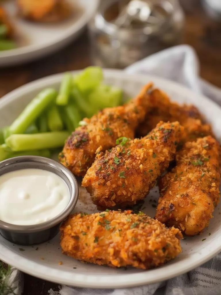 Air Fryer Chicken Tenders served