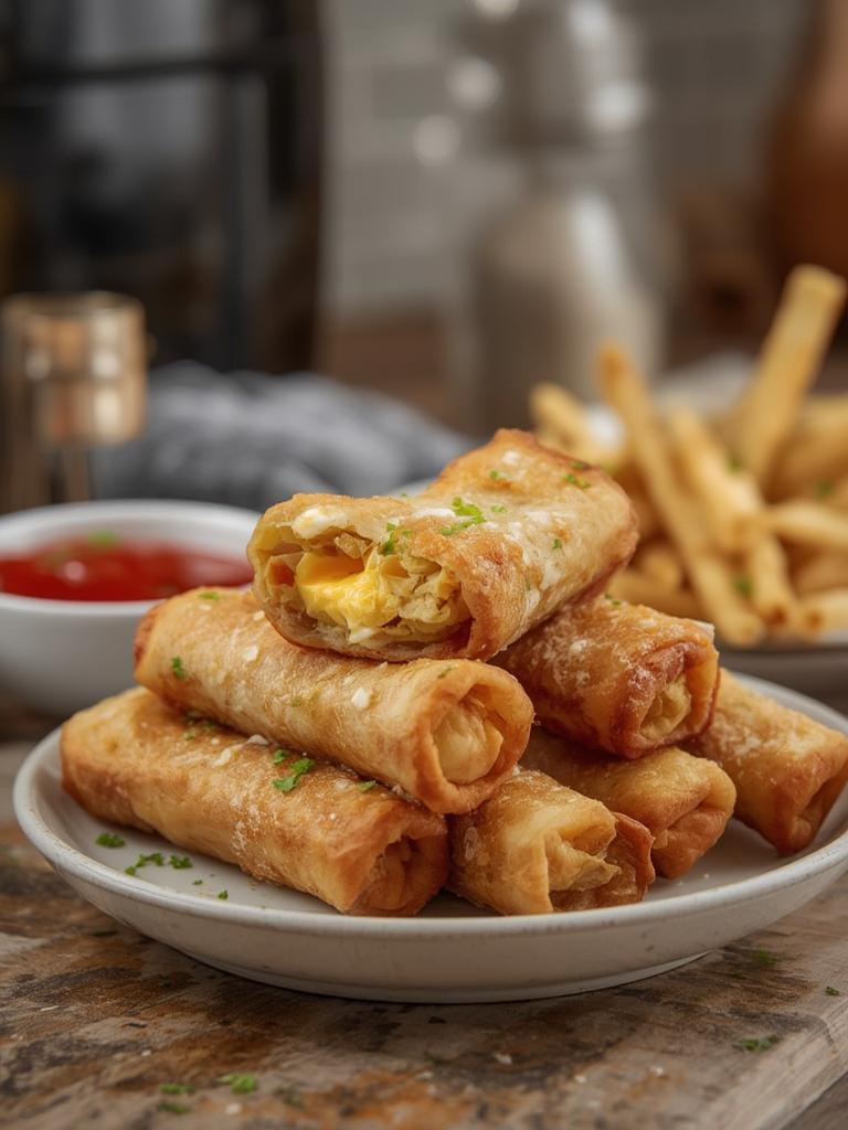 Air Fryer Egg Rolls served