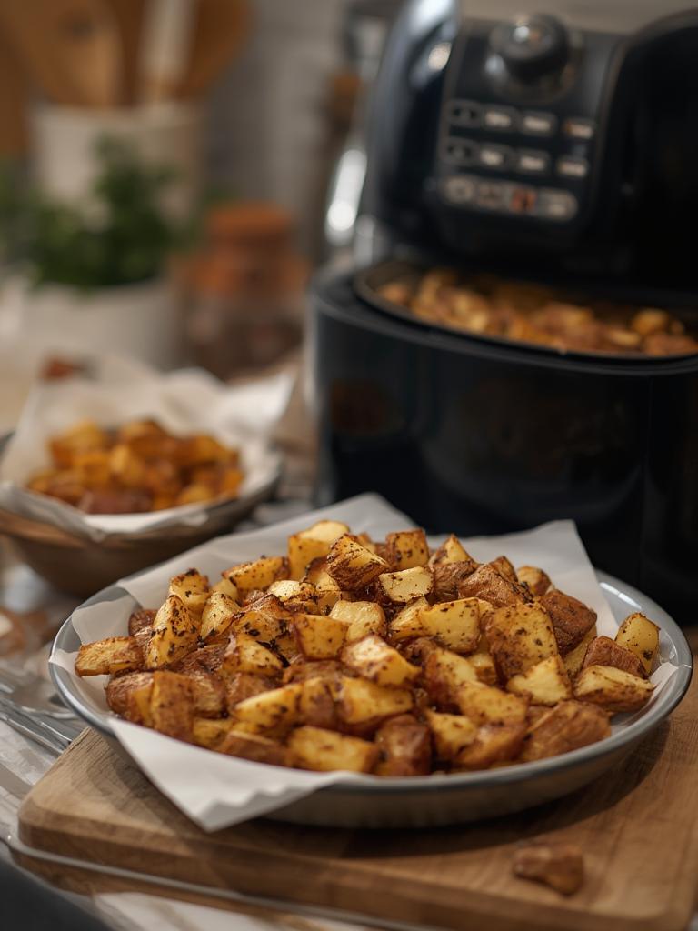 Air Fryer Potatoes served