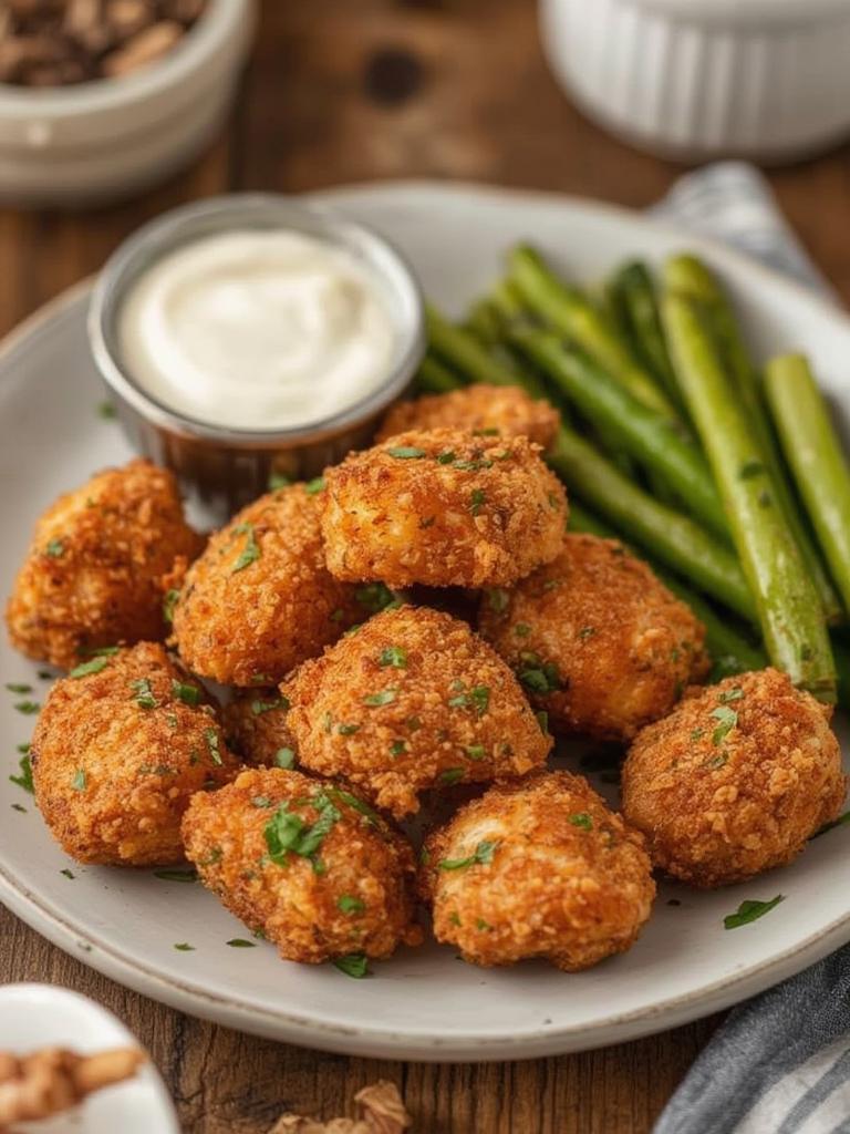 Air Fryer Salmon Bites served