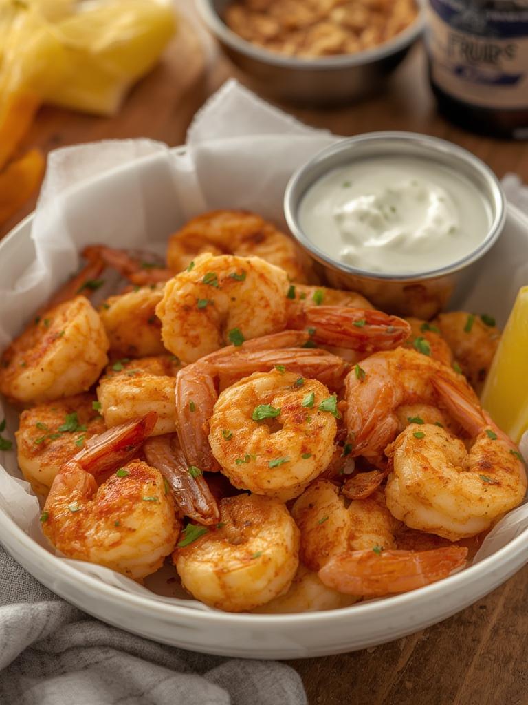 Air Fryer Shrimp served