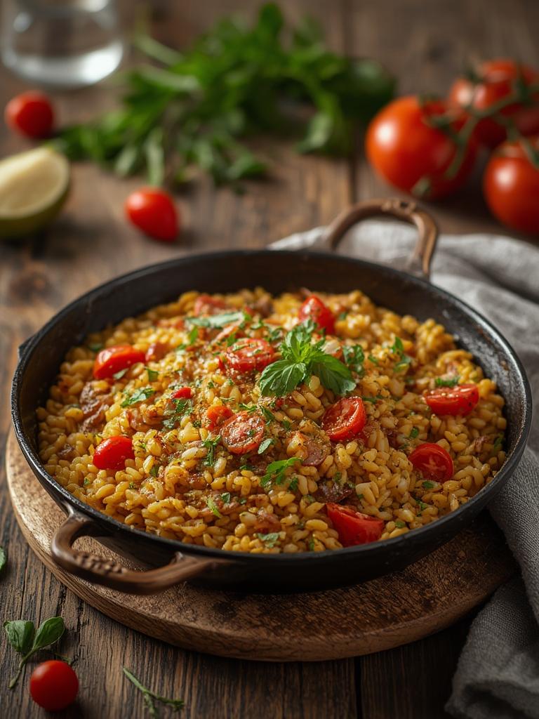 Mediterranean Orzo Skillet