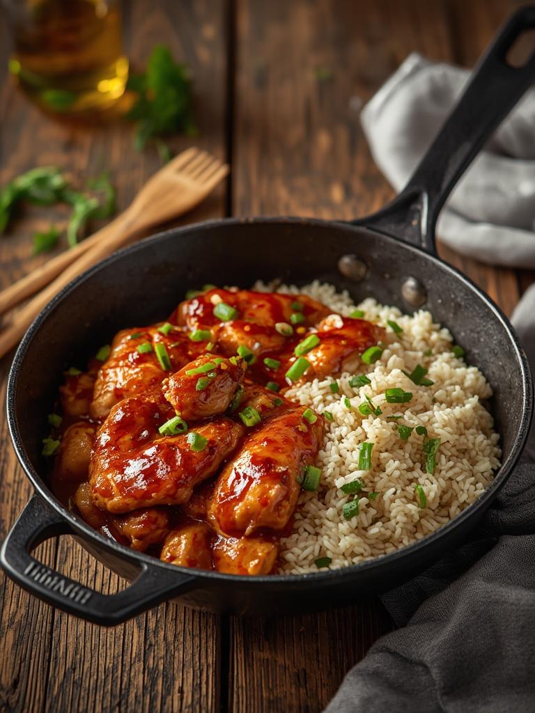 One-Pan Honey BBQ Chicken & Rice