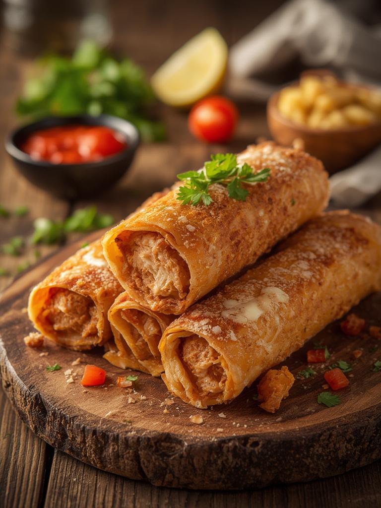 Oven-Fried Chicken Chimichangas