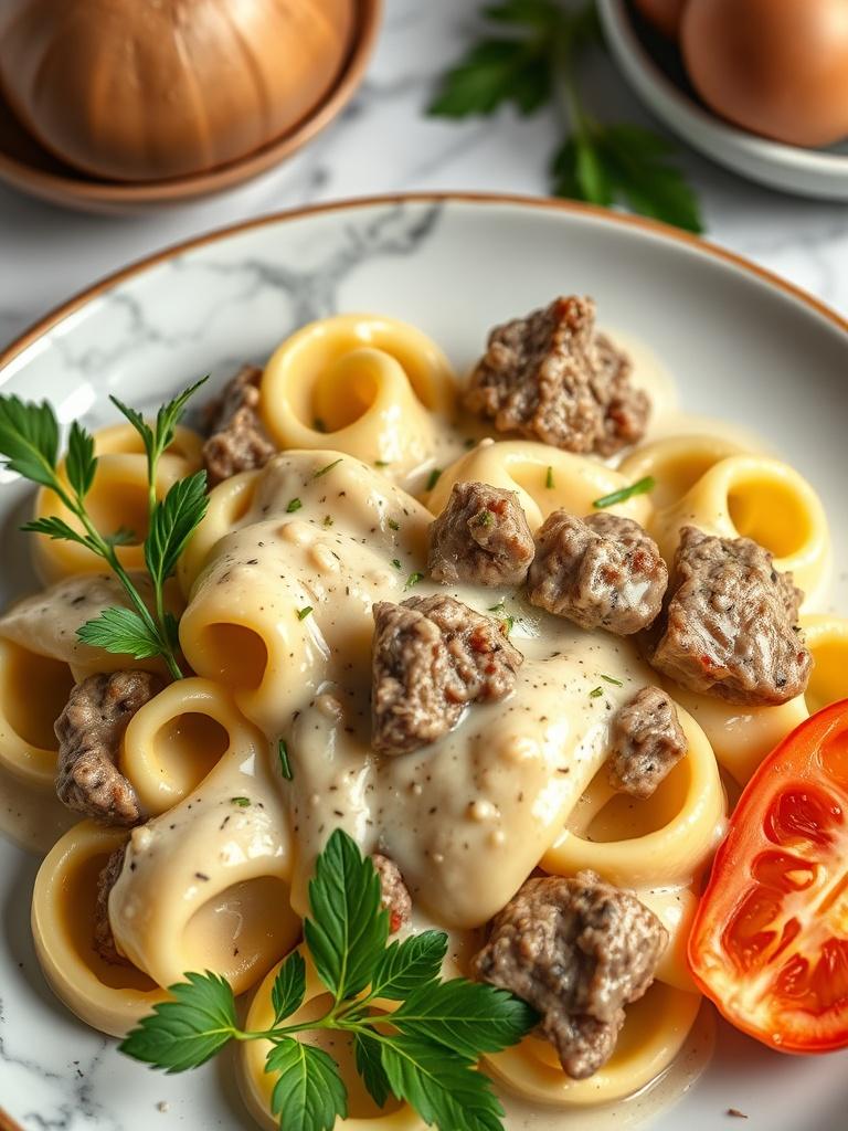 Cracked Garlic Steak Tortellini in Creamhouse Sauce Bliss