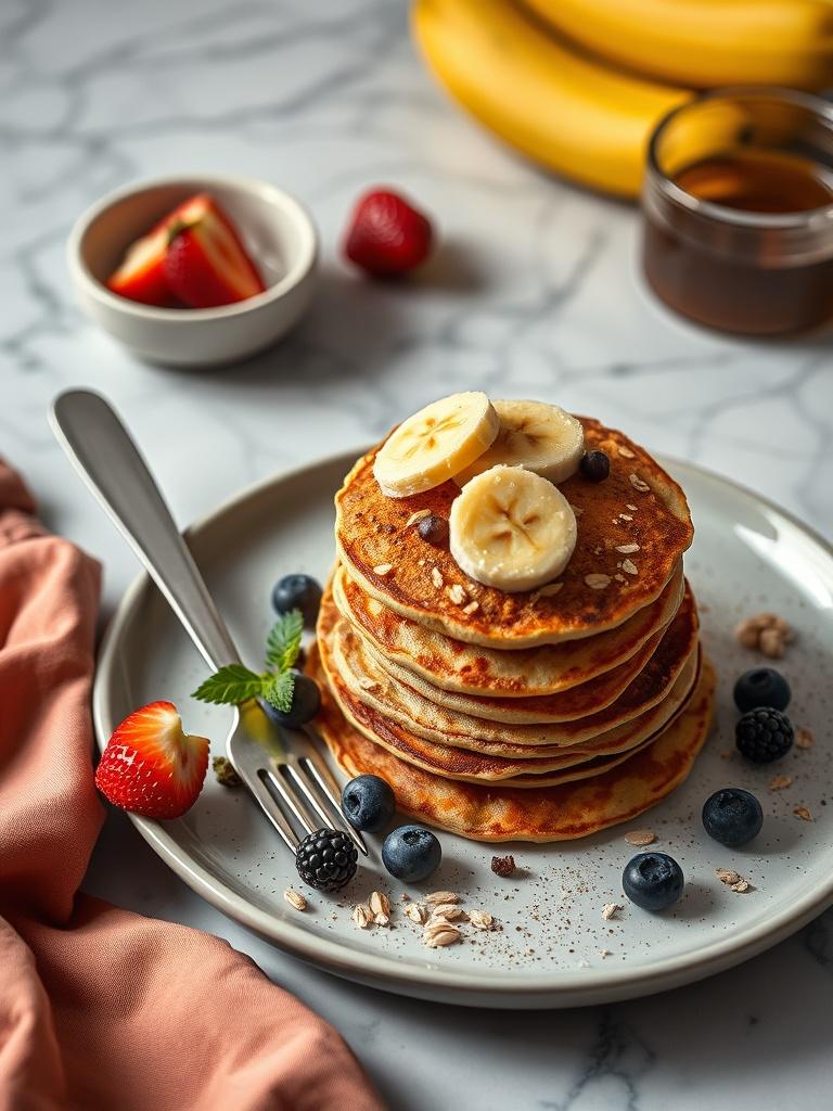 Healthy Banana Oat Pancakes