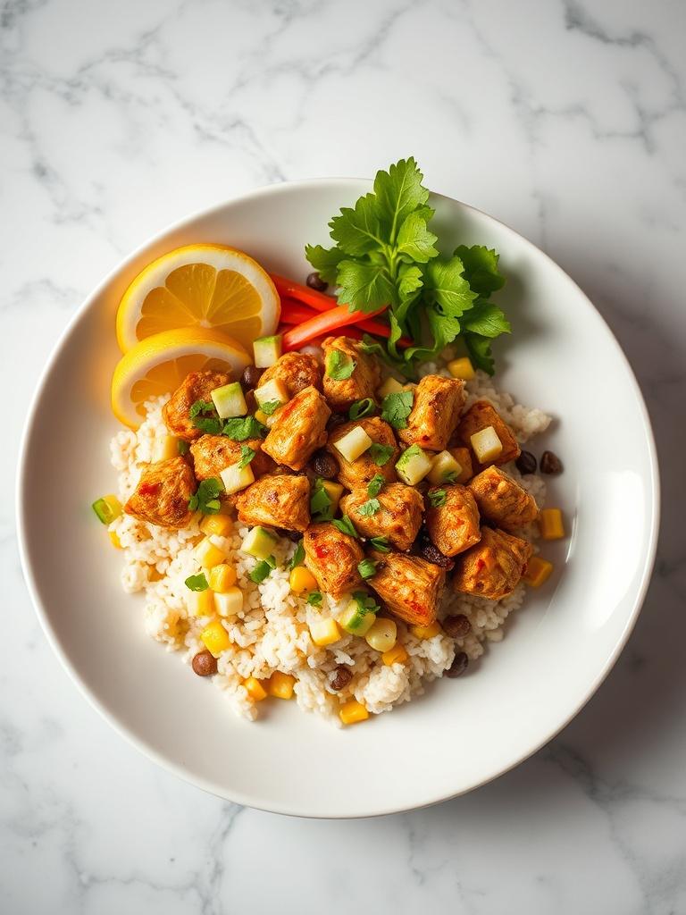 Healthy Street Corn Chicken Rice Bowl