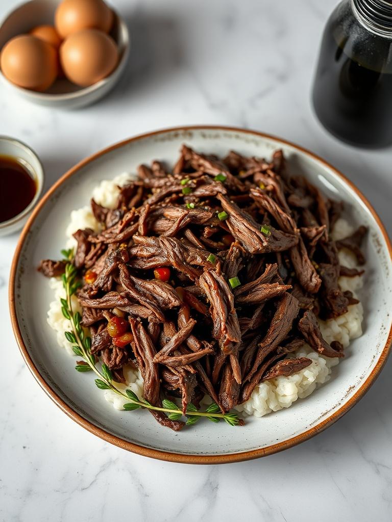 Slow Cooker Shredded Balsamic Beef